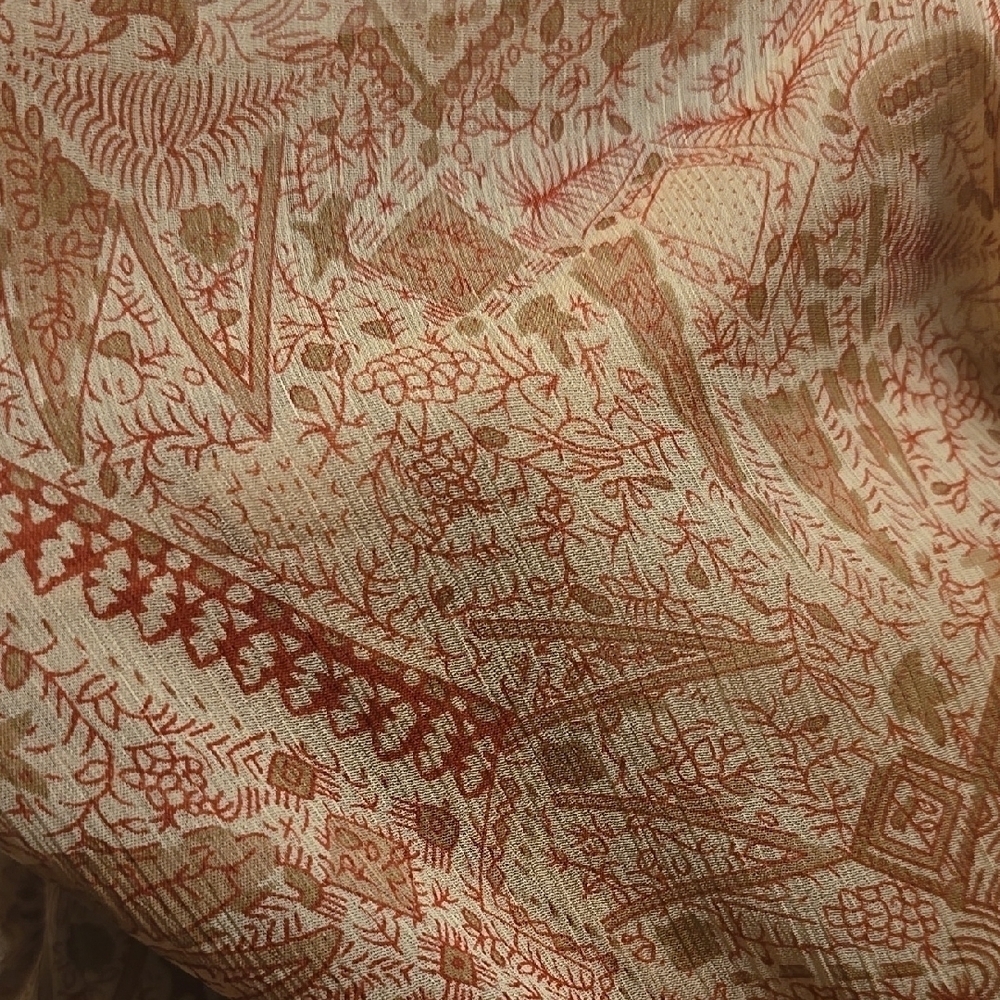 Coldwater Creek Vintage Brown Tiered Floral Midi Skirt Boho Petite XS - Picture 10 of 10